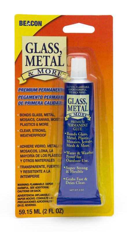 What is a glue I can use on glass, steel and plastic that dries