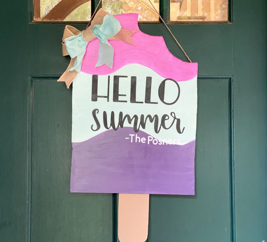 diy summer popsicle front door sign
