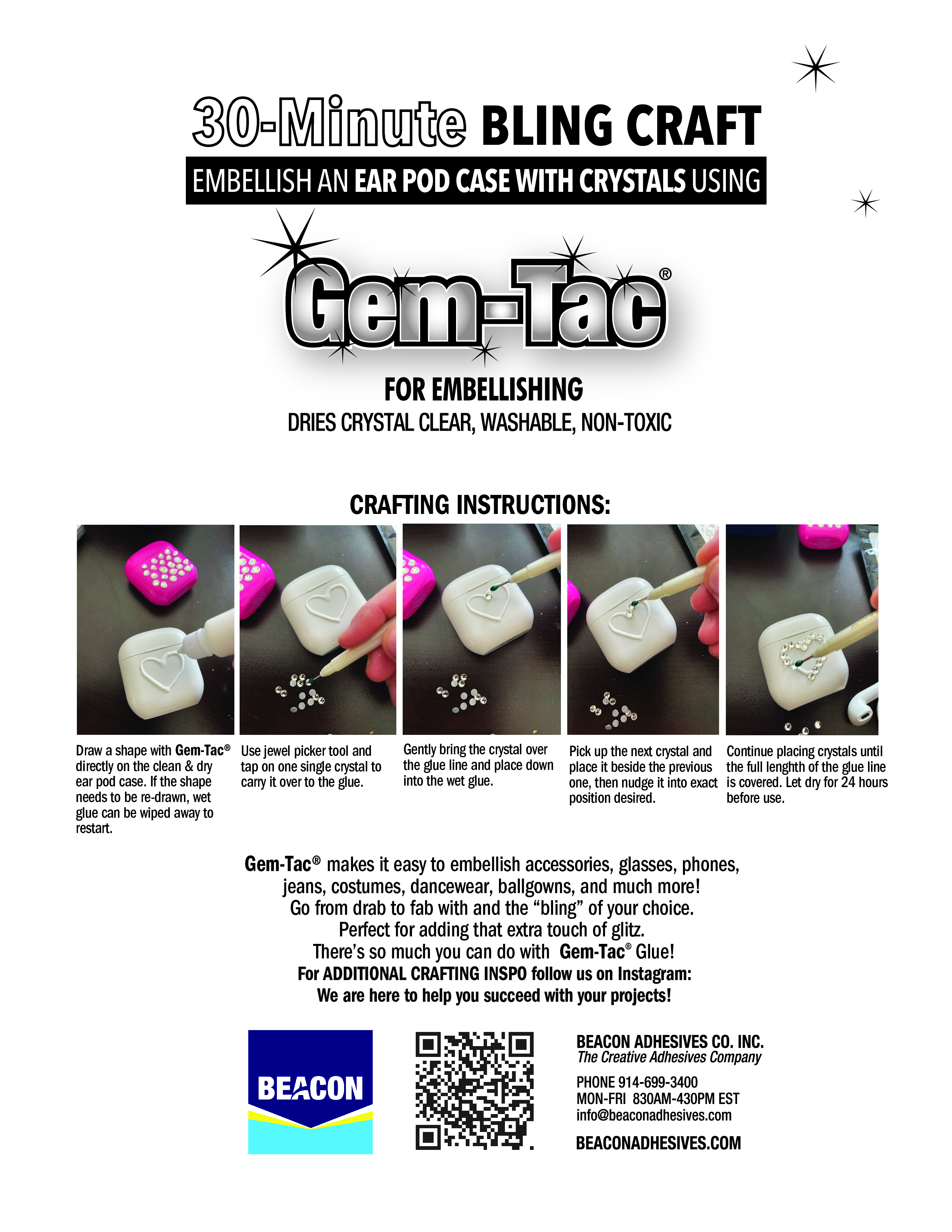 Gem-Tac Permanent Adhesive- 4 oz.